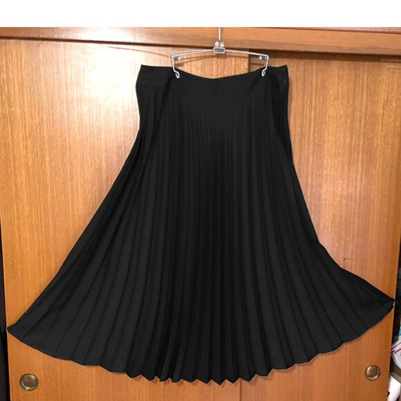 Black Knife Pleated Maxi Skirt - Picture 4 of 6